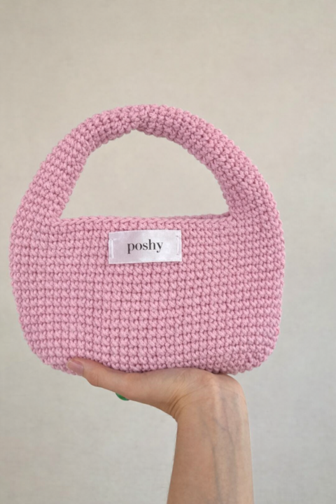 Рожева в'язана міні-сумка