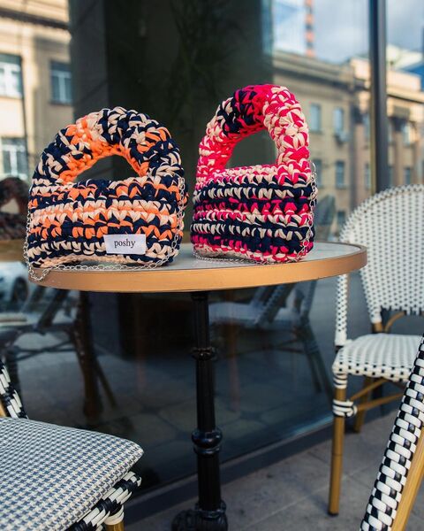 Чорно-рожева сумка Bagel