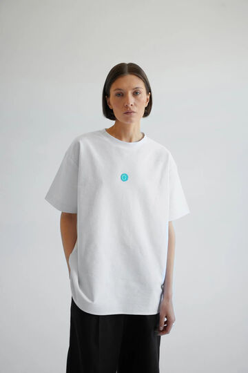 Біла лляна футболка Smiley