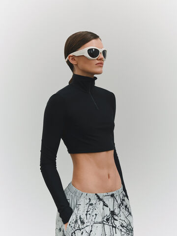 Чорний кроп-топ Glory to Ukraine