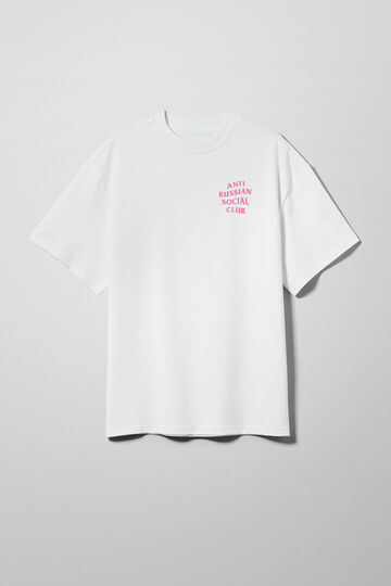 Біла оверсайз футболка ARSC з рожевим лого