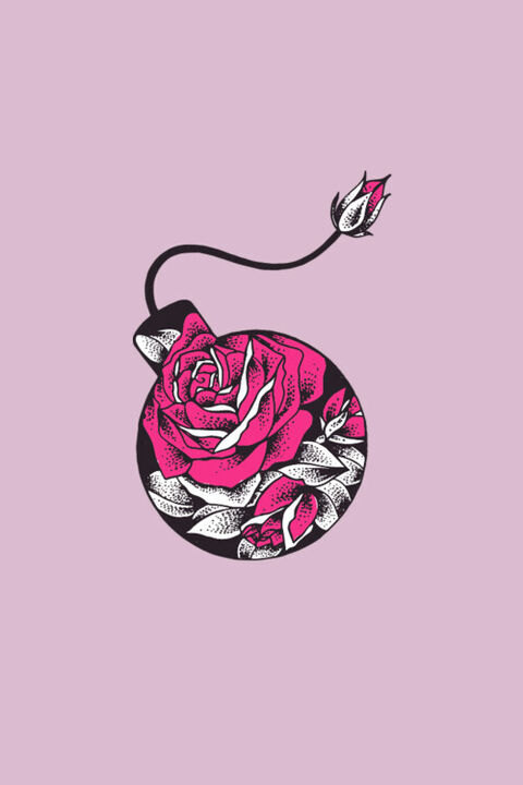 Розовая оверсайз футболка Rose Bomb x Nataliya Silver