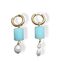 Asymmetric earrings with pearls and blue aquamarine