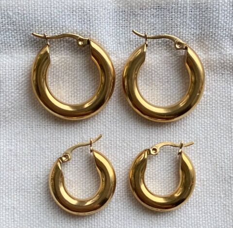 Серьги Кольца L с позолотой