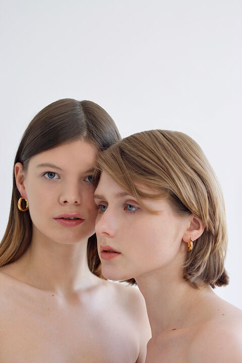 Серьги Кольца L с позолотой