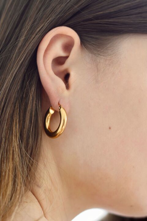 Серьги Кольца L с позолотой