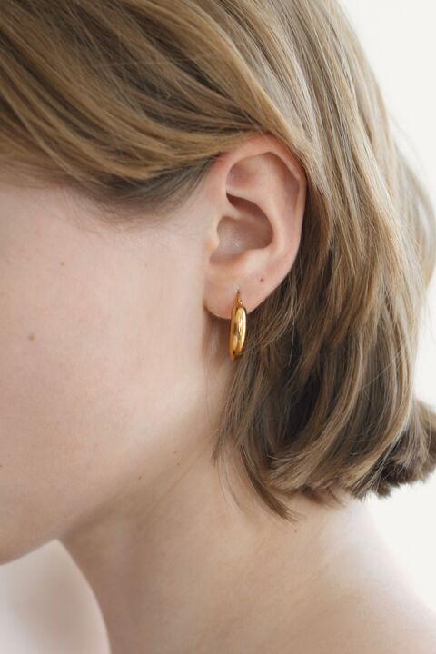 Сережки Кільця M з позолотою