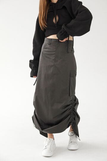 Graphite cotton cargo skirt