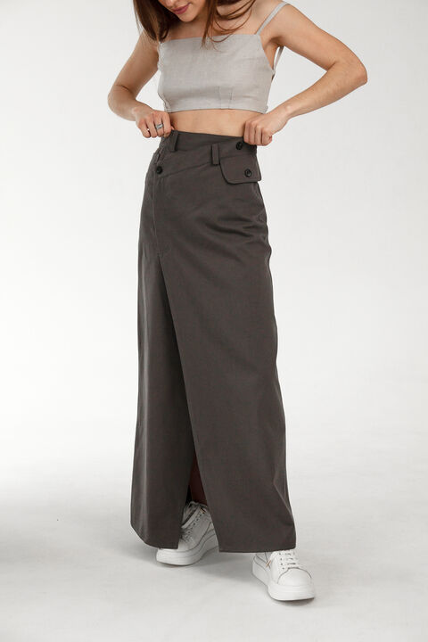 Gray cotton wrap skirt