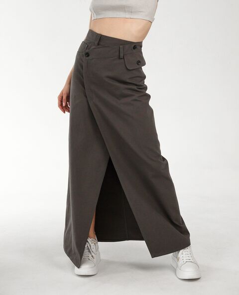 Gray cotton wrap skirt