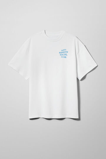 Біла оверсайз футболка ARSC з блакитним лого