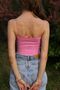Pink crop top with thin elastic bands