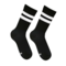 Socks Black Essential with white stripes