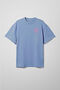 Голубая оверсайз футболка ARSC с розовым лого.