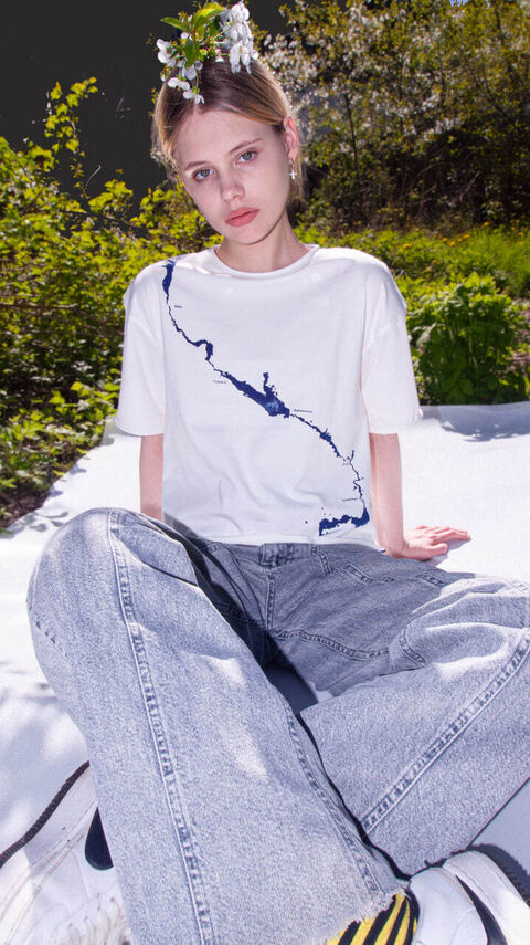 Біла футболка "Дніпро" (з назвами міст)