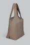 Light brown shopper made of eco-leather