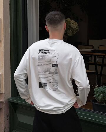 Білий лонгслів Human Eye