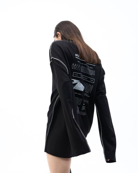 Чорний лонгслів Droits Humains