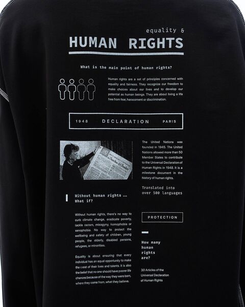 Чорний лонгслів Droits Humains