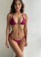 Basic separate swimsuit in marsala color