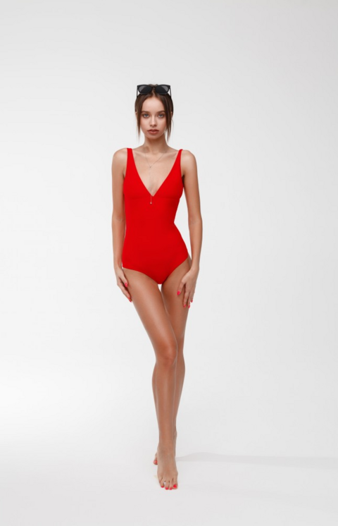 Red one-piece swimsuit Amelie