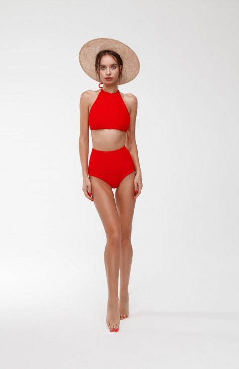Red high swimming trunks Christina