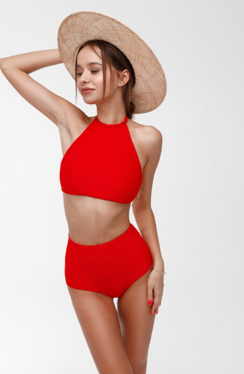 Red high swimming trunks Christina