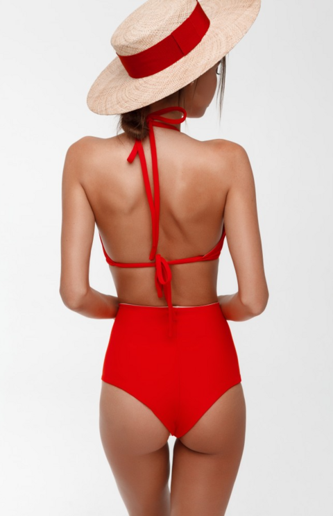 Red high swimming trunks Christina