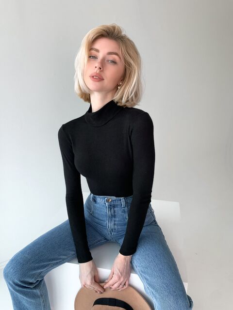 Black turtleneck bodysuit Emily