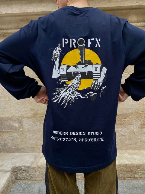 Темно-синий лонгслив