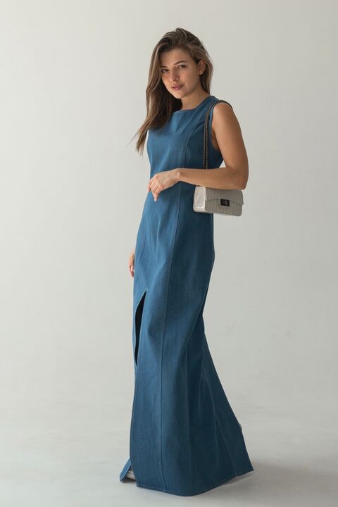 Blue denim dress
