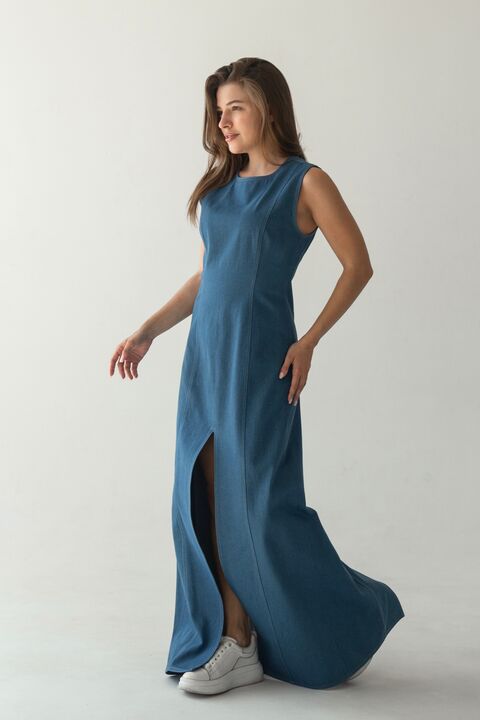 Blue denim dress