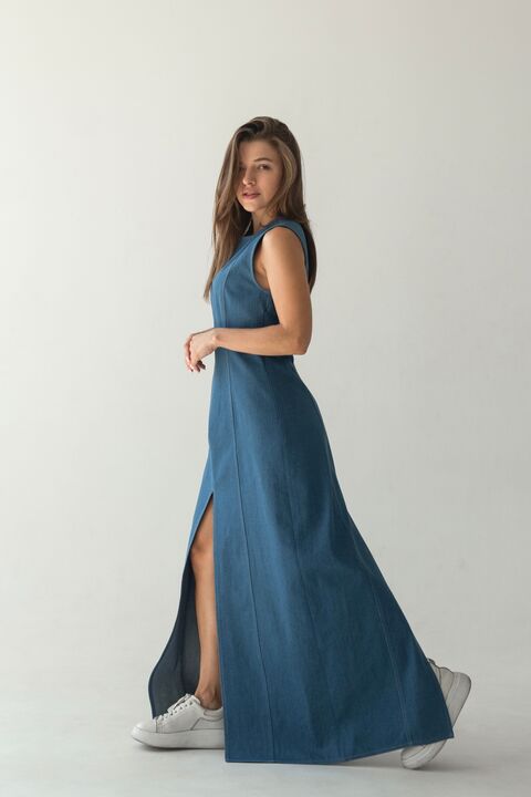 Blue denim dress