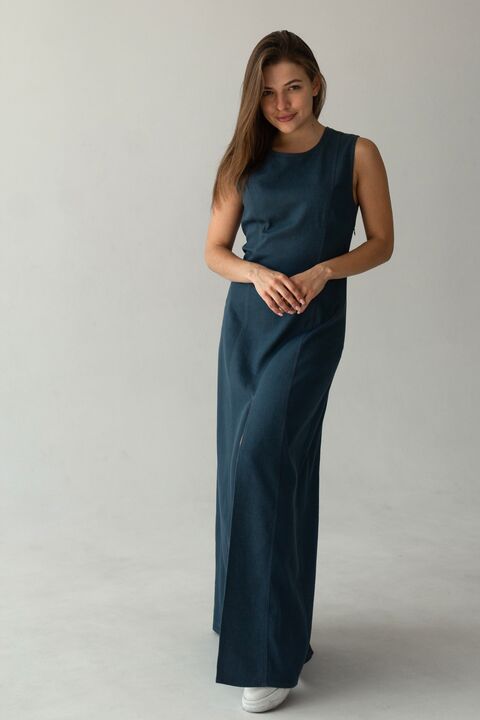 Dark blue denim dress
