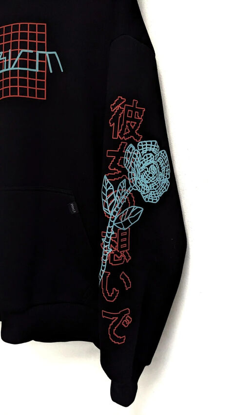 Black hoodie Magnetic Rose