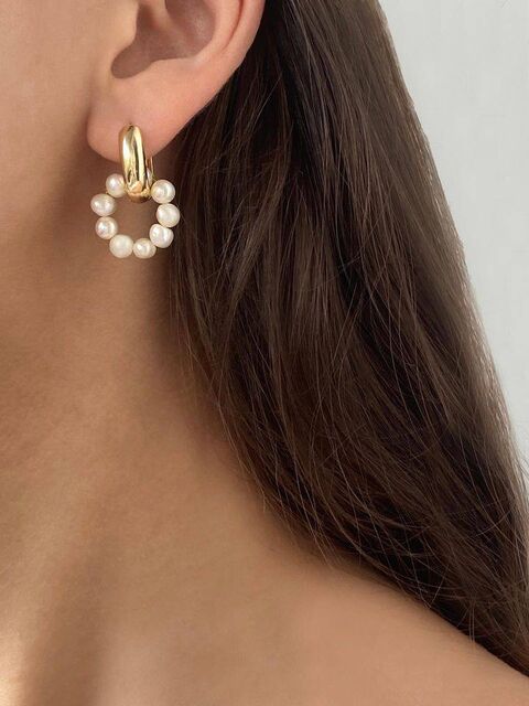Сережки з кільцями з перлин Pearl Hoops