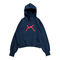 Blue hoodie Blure logo with red print