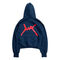 Blue hoodie Blure logo with red print