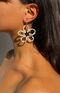 Earring White flower with transparent beads