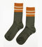 Khaki cashmere socks with stripes