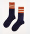 Blue cashmere socks with stripes