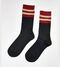 Black cashmere socks with stripes