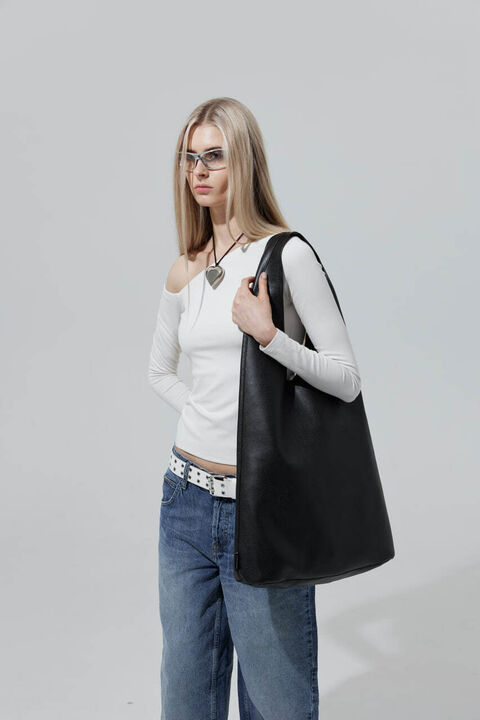 Чорний шопер Moon bag big