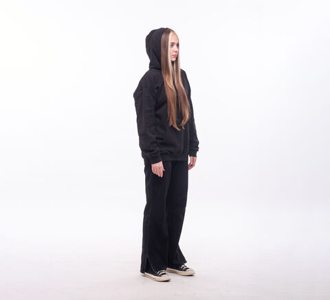 Black hoodie OPEN UP YOUR HEART & OPEN UP YOUR MIND with black eye