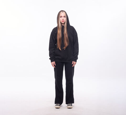 Black hoodie OPEN UP YOUR HEART & OPEN UP YOUR MIND with black eye