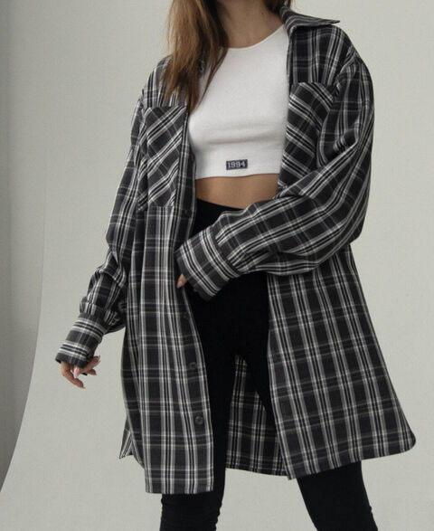 Dark gray checked shirt