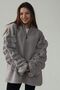 Light grey fleece hoodie with puffy sleeve