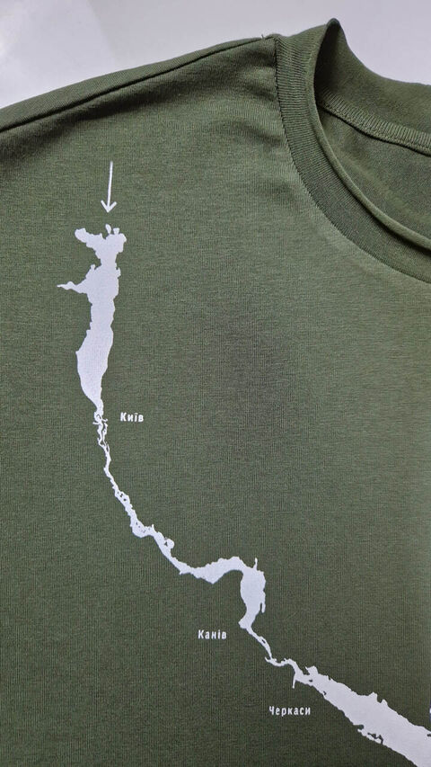 Зелена футболка "Дніпро" (з назвами міст)
