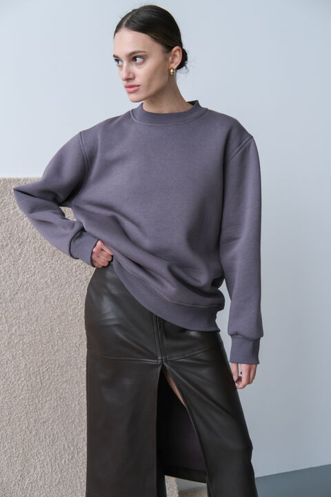 Gray fleece sweatshirt