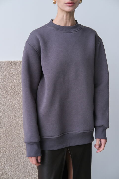 Gray fleece sweatshirt